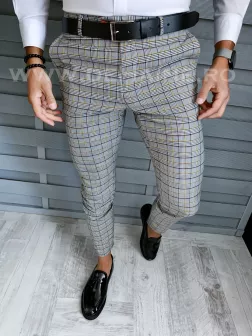 Pantaloni barbati eleganti in carouri B1740 N3-6.2